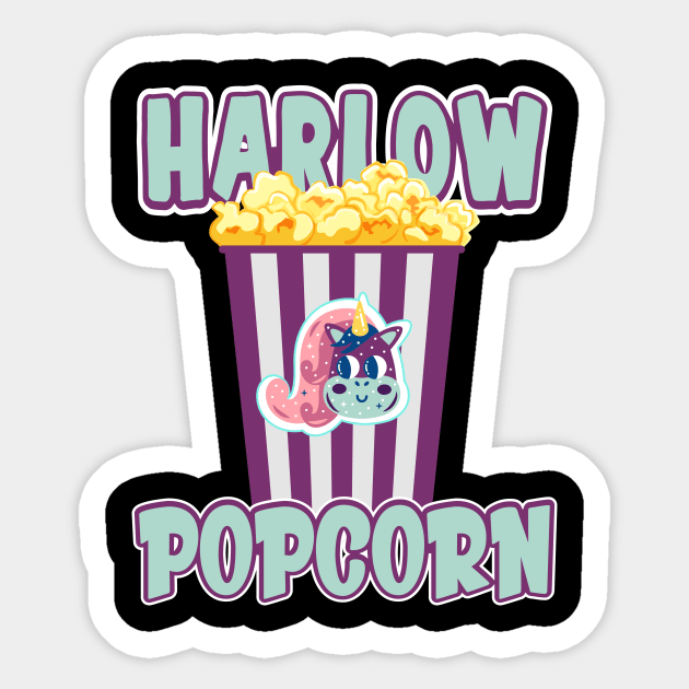 Harlow And Popcorn Funny Popcorn The Pony Sticker by Selva_design14